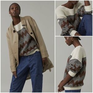 Patterned Knit Sweater Zig Zag